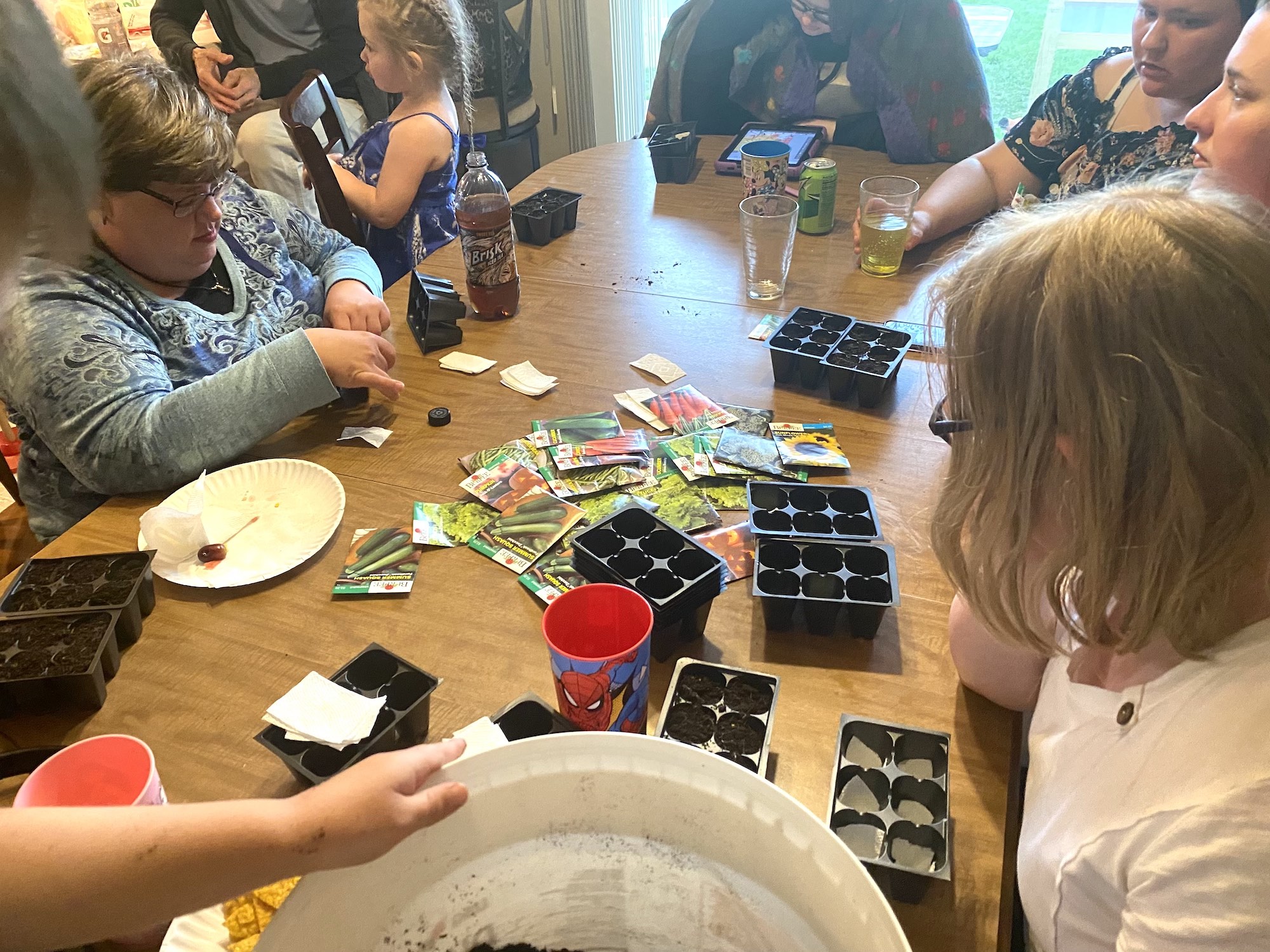 Children planing seeds at You Belong.